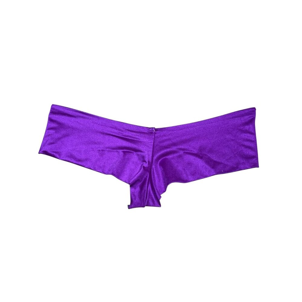 BodyZone Bundle Metallic Super Micro Shorts Shiny Spandex One Size Blue & Purple - Picture 14 of 15